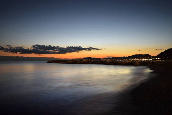 Incredible Lights Colors Romantic Sunset Sea Liguria — Fotografia de Stock