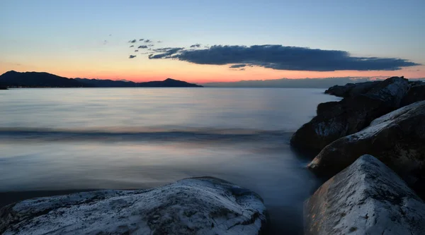 Incredible Lights Colors Romantic Sunset Sea Liguria — ストック写真
