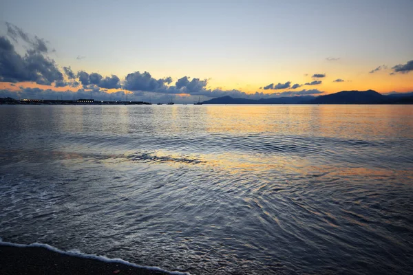 Incredible Lights Colors Romantic Sunset Sea Liguria — Stock fotografie