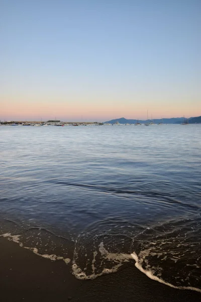 Lumières Couleurs Incroyables Coucher Soleil Romantique Sur Mer Ligurie — Photo