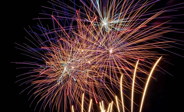 Fireworks Pyrotechnic Games Celebrate New Year Other Important Events — Stock Photo, Image