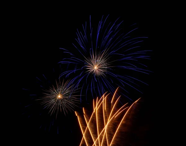 Vuurwerk Pyrotechnische Spelletjes Het Nieuwe Jaar Vieren Andere Belangrijke Evenementen — Stockfoto