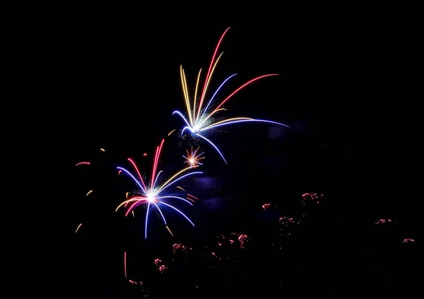 Fireworks Pyrotechnic Games Celebrate New Year Other Important Events — Stock Photo, Image