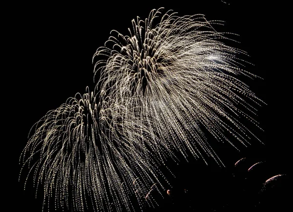 Vuurwerk Pyrotechnische Spelletjes Het Nieuwe Jaar Vieren Andere Belangrijke Evenementen — Stockfoto