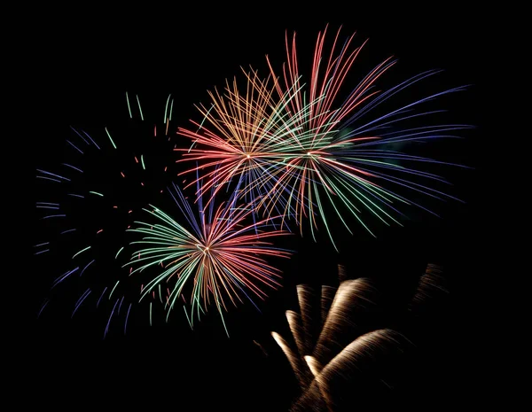 Vuurwerk Pyrotechnische Spelletjes Het Nieuwe Jaar Vieren Andere Belangrijke Evenementen — Stockfoto
