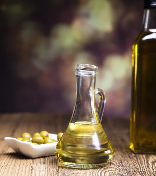 Collection of bottles of olive oil — Stock Photo, Image