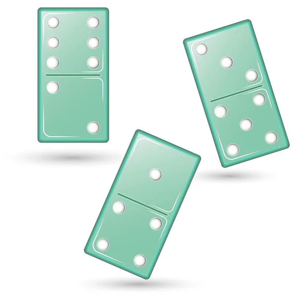 dominoes three stones one two three four five six green color with shadow