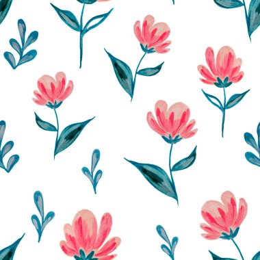 Çiçekler elle çizilmiş, pürüzsüz desen. İllüzyon. Akrilik boya. Anneler Günü, düğün, doğum günü, Paskalya, Sevgililer Günü. Parlak pastel renkler. Doku.