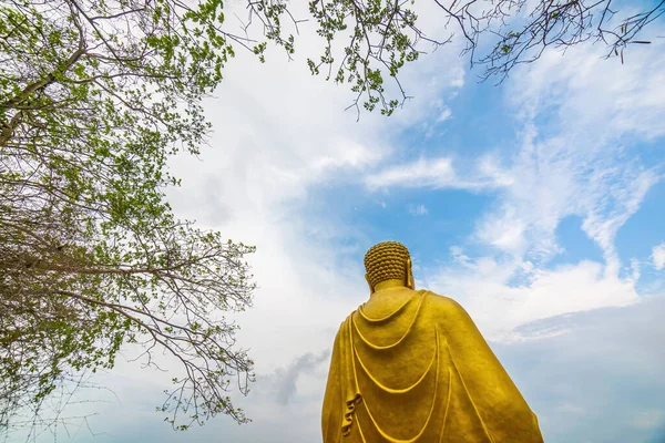 位于大屿山昌雄寺的金佛像景观 — 图库照片