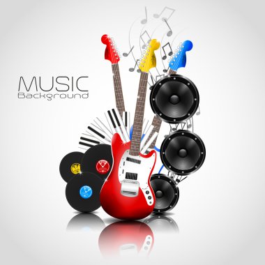 vektör müzik arka plan ile müzik donatım ve aygıtlar