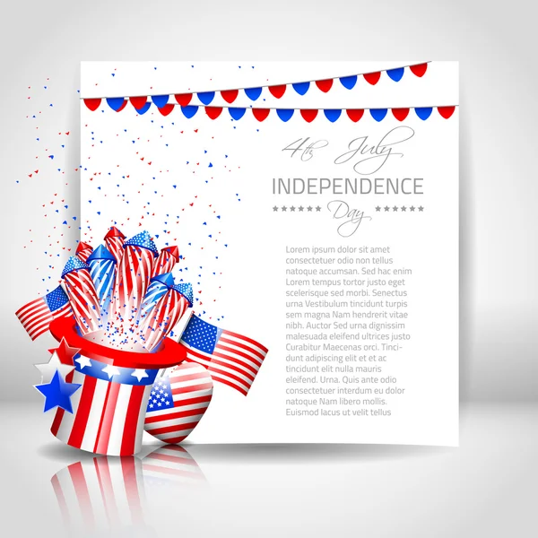 Independence Day Background with Paper - Vector — Stock Vector