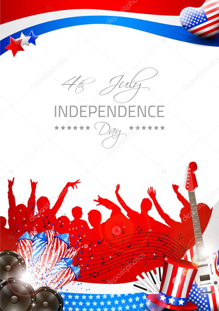 Vector Independence Day Background with Theme of Music