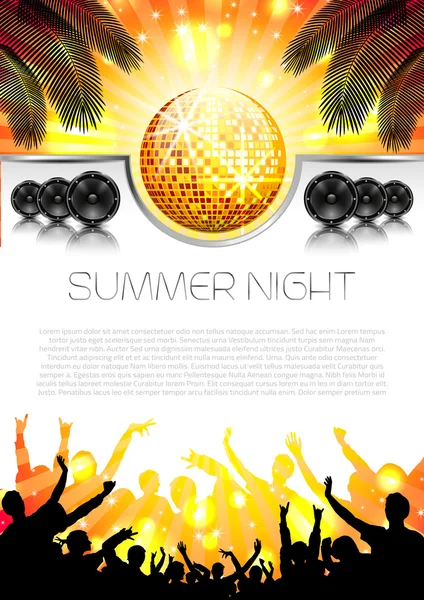 Music Summer Background - Vector — Stock Vector