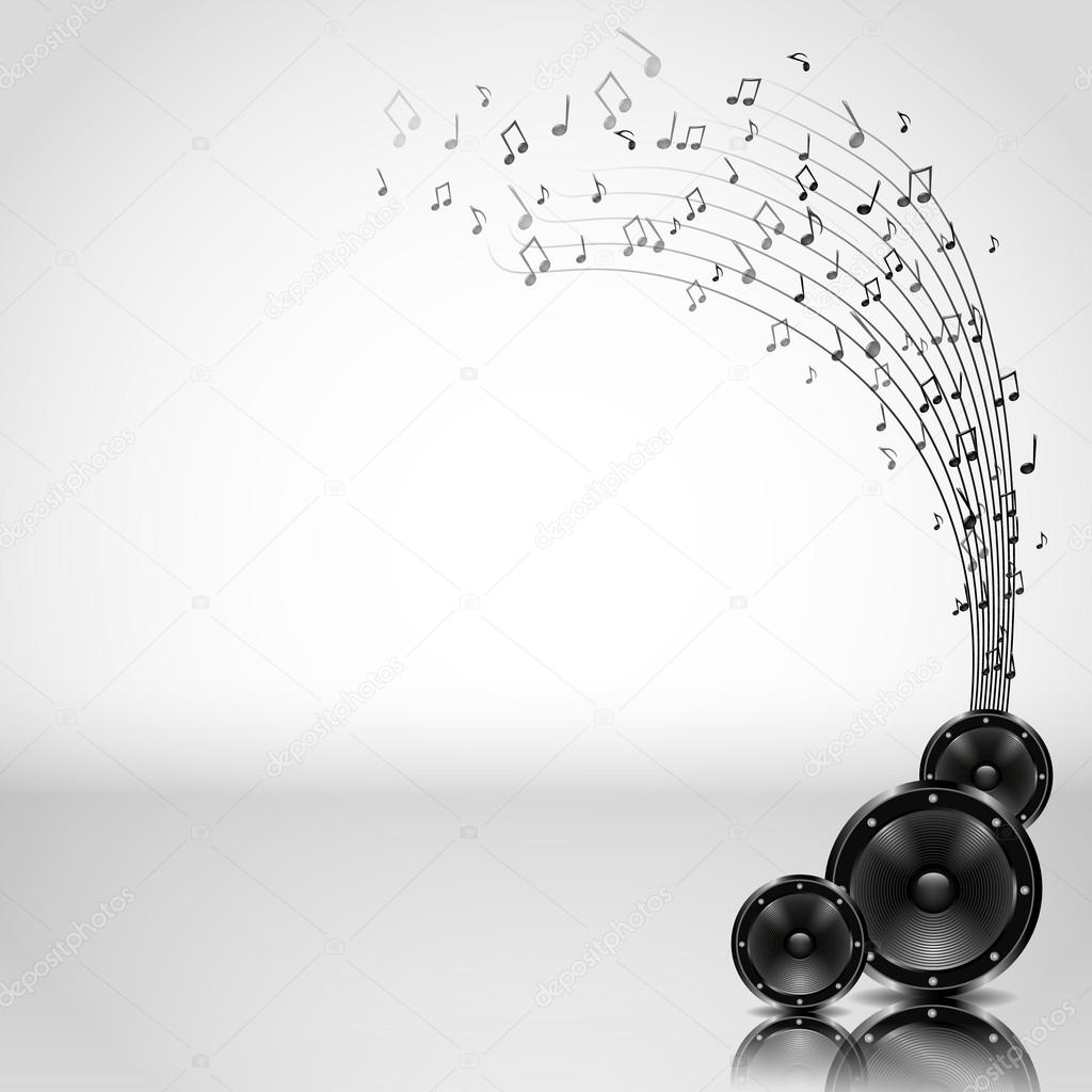 Music Background with Speakers - Vector