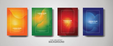 İş broşürü kapağı tasarımı ve afiş poster şablonu için soyut akış çizgileri şablonu. vektör illüstrasyonu