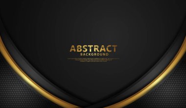 Lüks örtüşen katmanlar ve çizgi etkisi. Koyu arkaplanda gerçekçi yarım tonlu noktalar. vektör illüstrasyonu