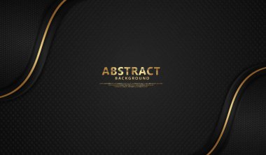 Lüks örtüşen katmanlar ve çizgi etkisi. Koyu arkaplanda gerçekçi yarım tonlu noktalar. vektör illüstrasyonu