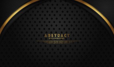 Lüks örtüşen katmanlar ve çizgi etkisi. Koyu arkaplanda gerçekçi yarım tonlu noktalar. vektör illüstrasyonu