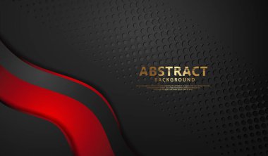 Lüks örtüşen katmanlar ve çizgi etkisi. Koyu arkaplanda gerçekçi yarım tonlu noktalar. vektör illüstrasyonu