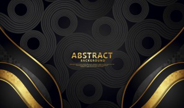 lüks ve zarif siyah ve altın akış çizgileri dokunun arka planında süsleme yapar,