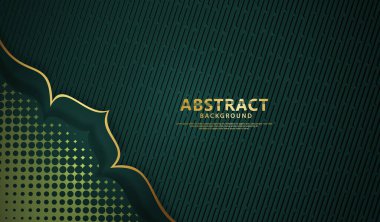 lüks ve zarif yeşil ve altın çiçek çizgileri dokunun arka planında 3d etkisi,