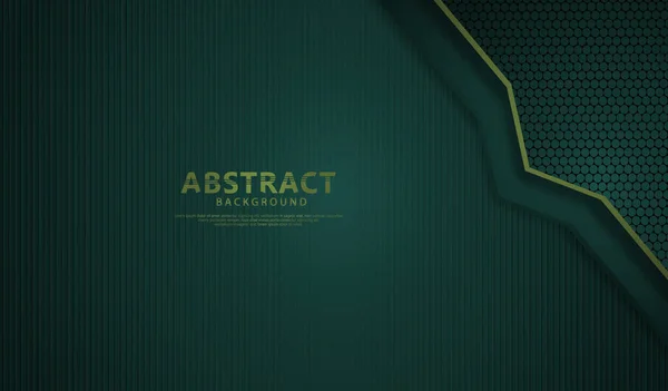 Luxury Elegant Dark Green Overlap Layers Background Bright Flow Lines — Image vectorielle