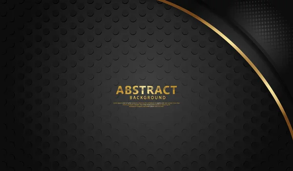 Luxury Elegant Black Overlap Layers Background Bright Flow Lines Effect — Vector de stock