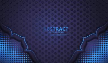 Lüks ve zarif mavi çiçek çizgileri dokunun arka planı üzerinde 3d etkisi,