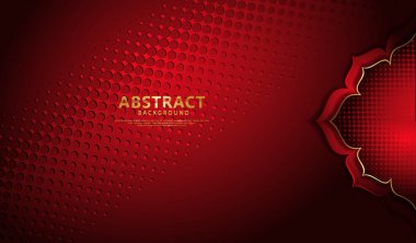 lüks ve zarif kırmızı ve altın çiçek çizgileri dokunun arka planında 3d etkisi,