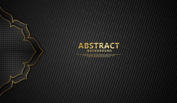 Luxury Elegant Black Gold Flower Lines Effect Texture Pattern Background — Stockvektor