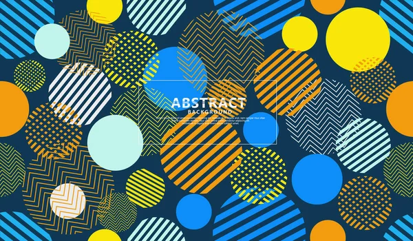 Seamless Circle Rectangular Geometric Modern Pattern Futuristic Dynamic Color Wallpaper — Stockvektor