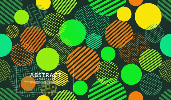 Seamless Circle Rectangular Geometric Modern Pattern Futuristic Dynamic Color Wallpaper — Stockvektor