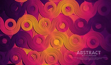 Soyut fütüristik renkli daire çizgileri şekil ve dalgaların fütüristik arkaplanı. vektör illüstrasyonu