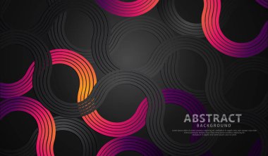 Soyut fütüristik renkli daire çizgileri şekil ve dalgaların fütüristik arkaplanı. vektör illüstrasyonu