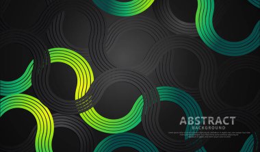 Soyut fütüristik renkli daire çizgileri şekil ve dalgaların fütüristik arkaplanı. vektör illüstrasyonu