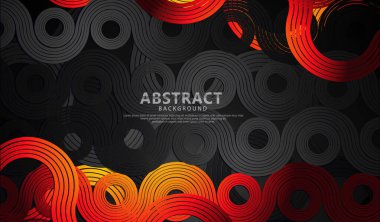 Soyut fütüristik renkli daire çizgileri şekil ve dalgaların fütüristik arkaplanı. vektör illüstrasyonu