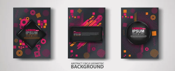 Covers Templates Set Trendy Geometric Patterns Memphis Elements Modern Design — Stok Vektör