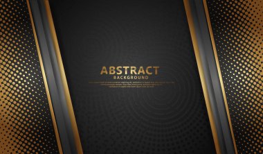 Yarım ton dilimlenmiş şekillerin vektör geometrik çizimine sahip soyut arkaplan. Grafik tasarım elementi. lüks ve zarif dekorasyon.