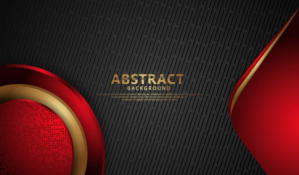 Luxurious Elegant Abstract Decoration Circle Shape Black Gold Red Overlap — Stockvektor