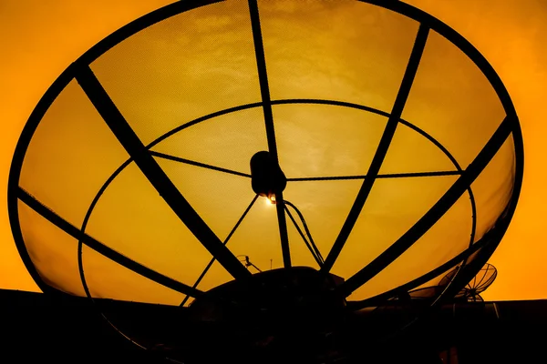 Silhouette Satellite dish — Stock Photo, Image