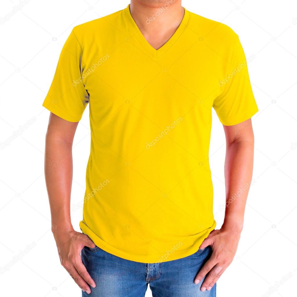 Download Yellow Tshirt Stock Photos Royalty Free Yellow Tshirt Images Depositphotos PSD Mockup Templates