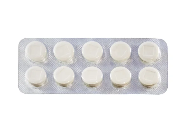 Leki w blistrach na białym tle — Zdjęcie stockowe