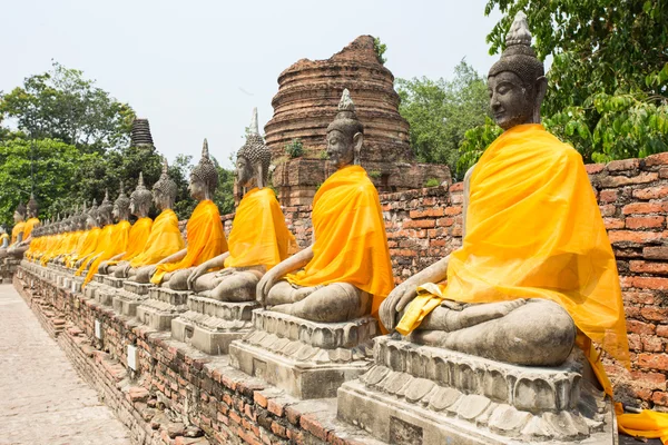 Ряд священных Будд — стоковое фото