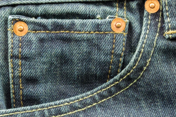 Blå jeans ficka — Stockfoto
