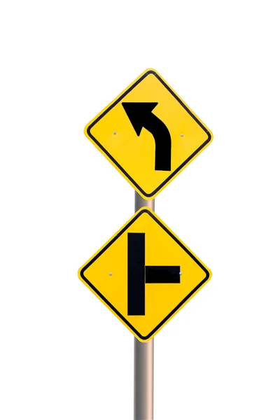黄色道路标志 — 图库照片