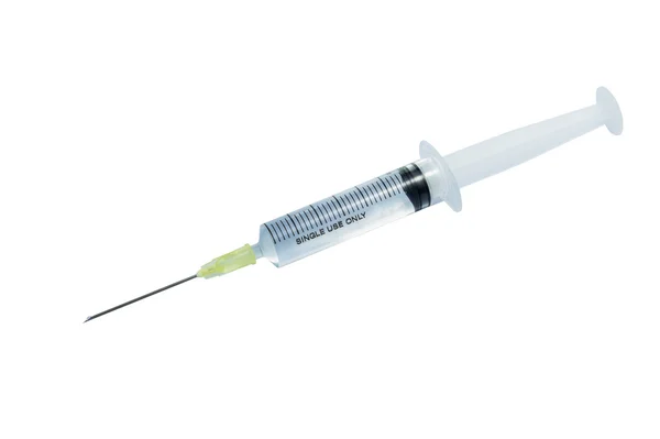 Medical Syringe with serum or liquid — Stock Photo, Image