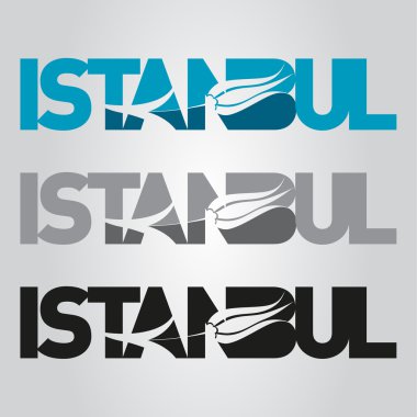 İstanbul logo, simge ve simge vektör çizim