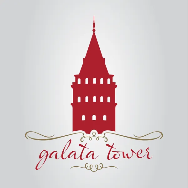 Istanbul galata tower logo, ikonu a symbol vektorové ilustrace — Stockový vektor