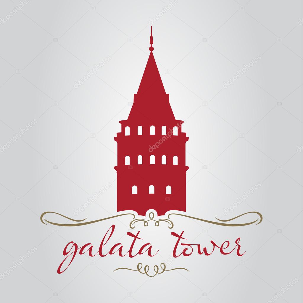 istanbul galata tower logo, icon and symbol vector illustration