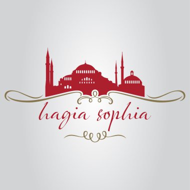 İstanbul Ayasofya Ayasofya Camii logosu, simge ve simge vektör çizim